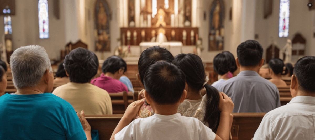 Churchgoers illustration